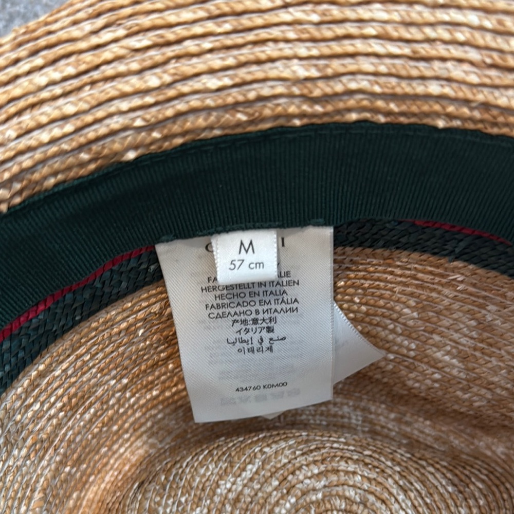 Gucci Straw Fedora with Green and Red Band - Picture 4 of 4